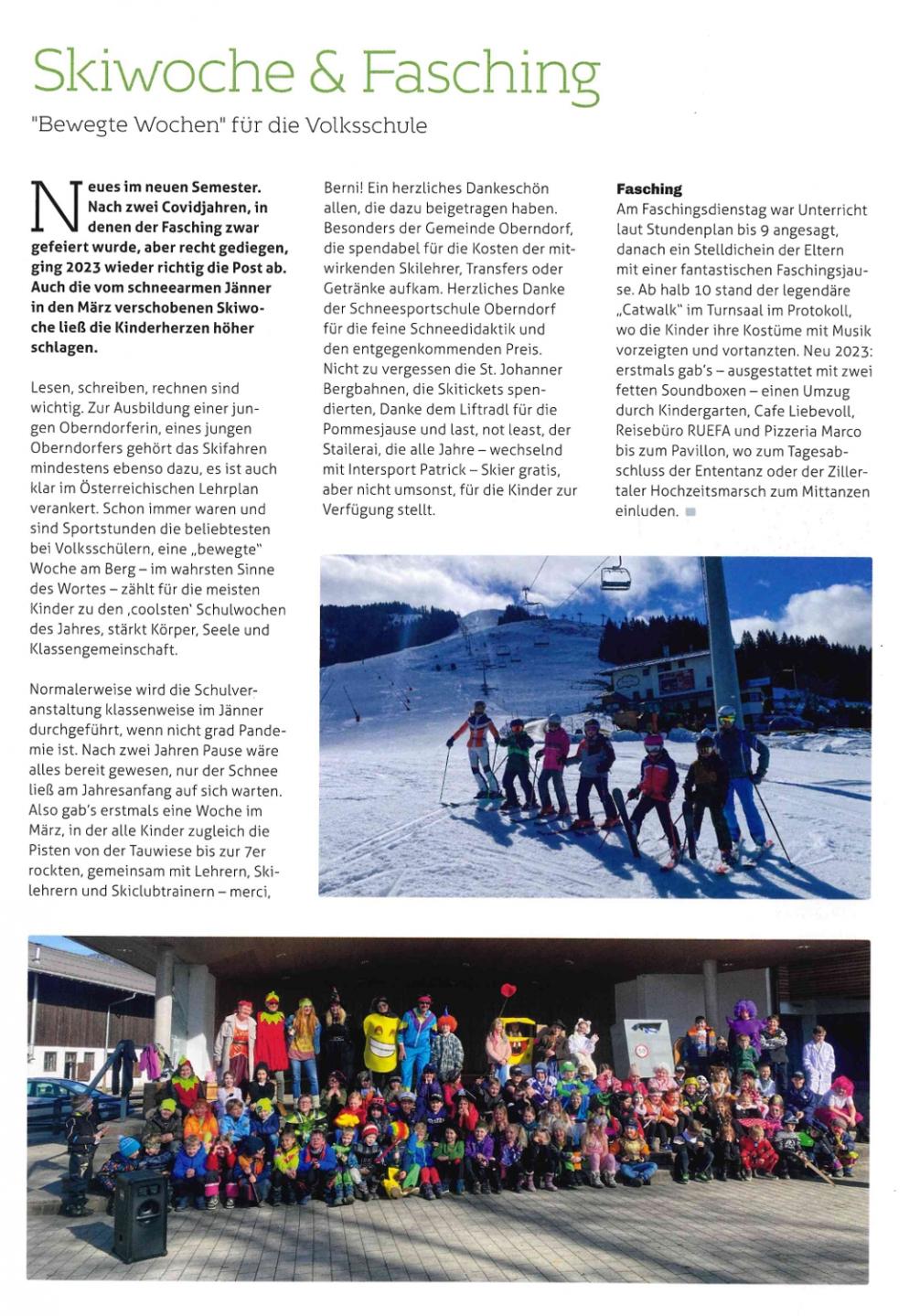 Skifahren und Fasching